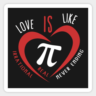 Love Is Like Pi Irrational Real Never Ending Valentines Day Gift Magnet